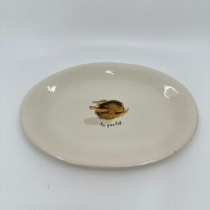 Vintage Rae Dunn By Magenta‎ Plate Le Poulet Chicken Ceramic Rare Oval Holida